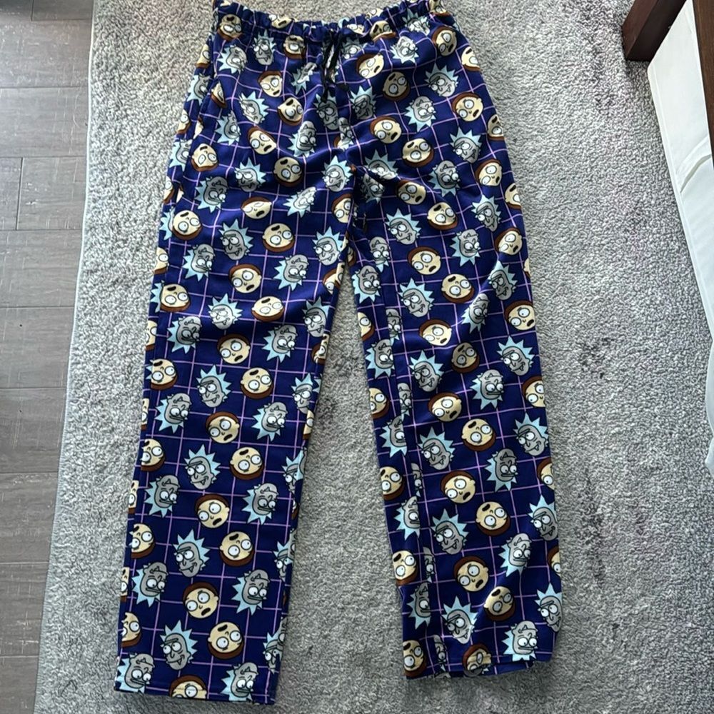 Rick and Morty Lounge Pants Unisex Loungewear Sleep Pajama Pants Sz Medium